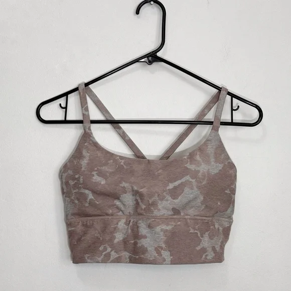 Vuori Long Line Elevation Sports Bra, Dogwood Mauve Pink Camo size M - Picture 2 of 5